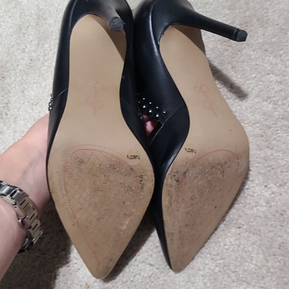 Sexy black laser cut scallops stilletos - Picture 3 of 3